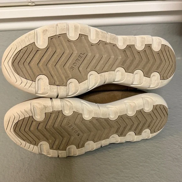 Sorel Brown Suede Ankle Boots with Cream Sole - Picture 5 of 7